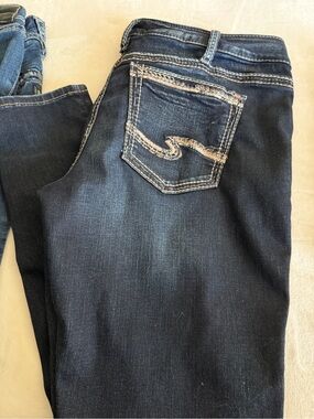 Silver Jeans Women’s Dark Indigo Skinny Jeans with Contrast Pocket Stitch